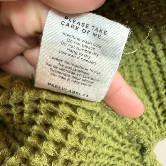 PAPER LABEL Lanca Waffle Knit shacket jacket Button down in moss large A - Picture 11 of 12